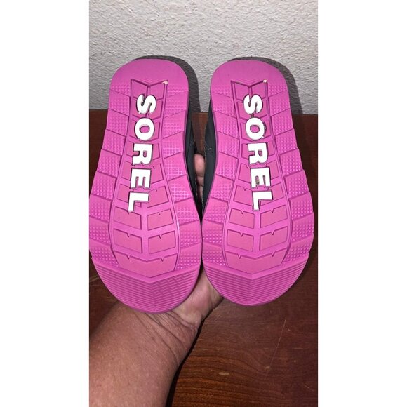 Sorel Girls Cerrelle Winter Boots Size 10 Gray & Pink Waterproof Insulated - Picture 6 of 8
